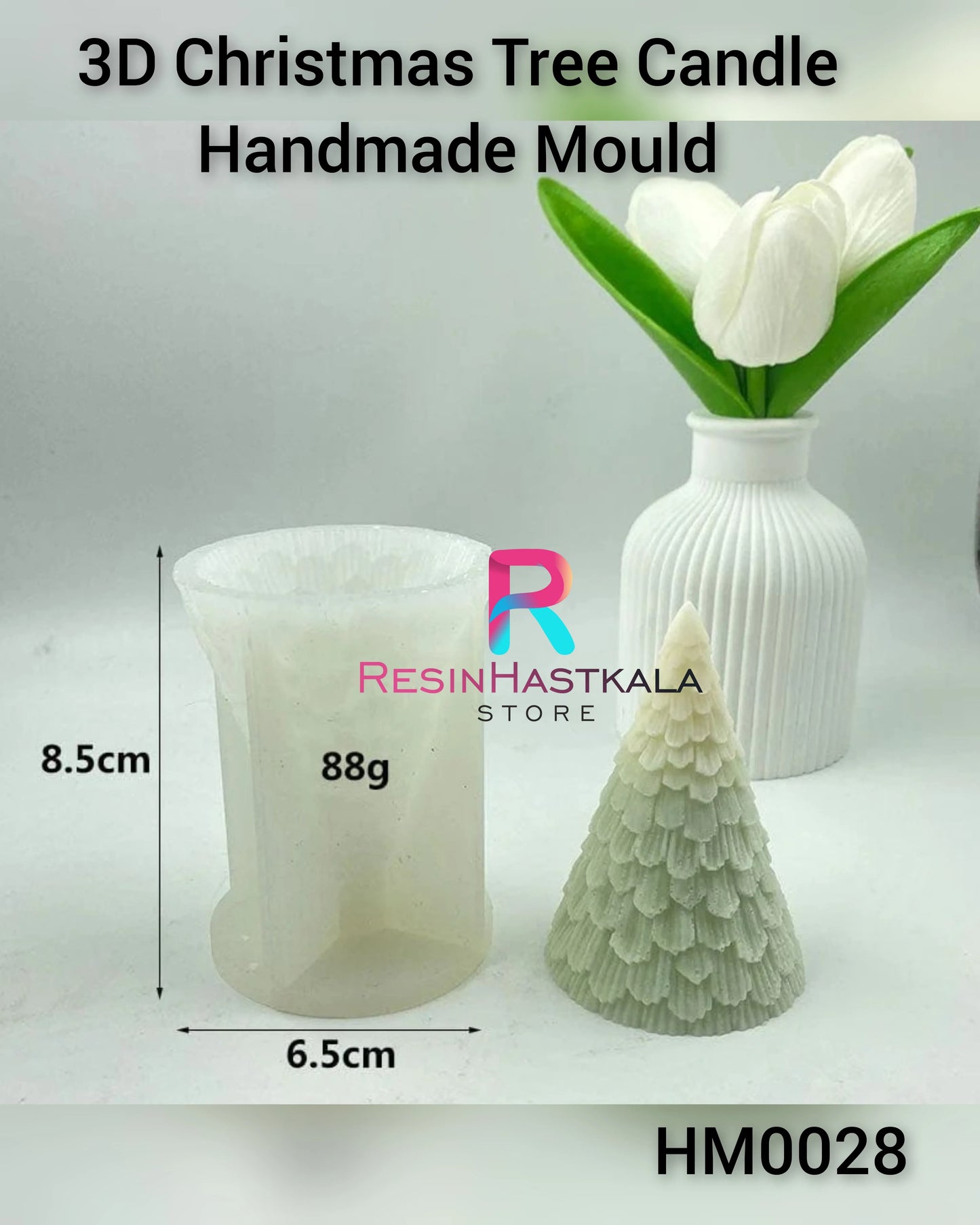 3D Christmas Tree Candle Handmade Mould (HM0028)