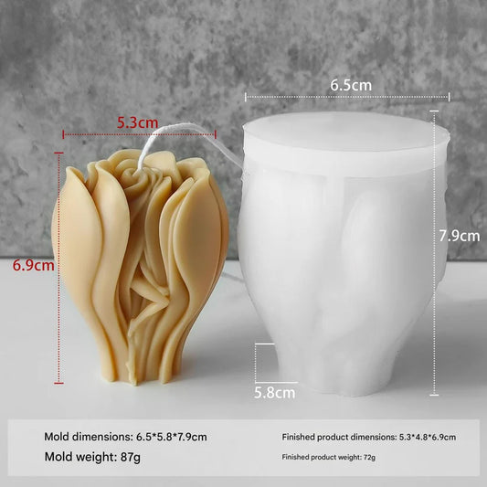 3D Fairy In Rose Petals Pillar Handmade Candle Mould