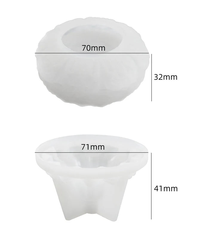 3D Floral Petal Decorative Container Mould Set with Lid for Candle Making, Resin & Concrete Art