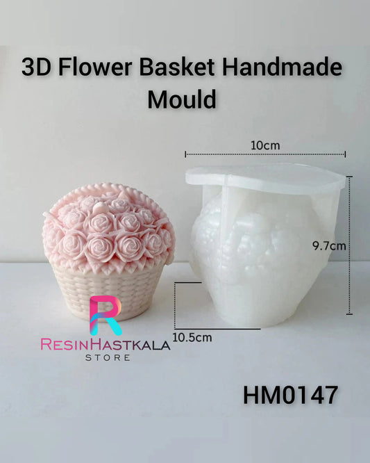3D Flower Basket Candle Handmade Mould (HM0147)