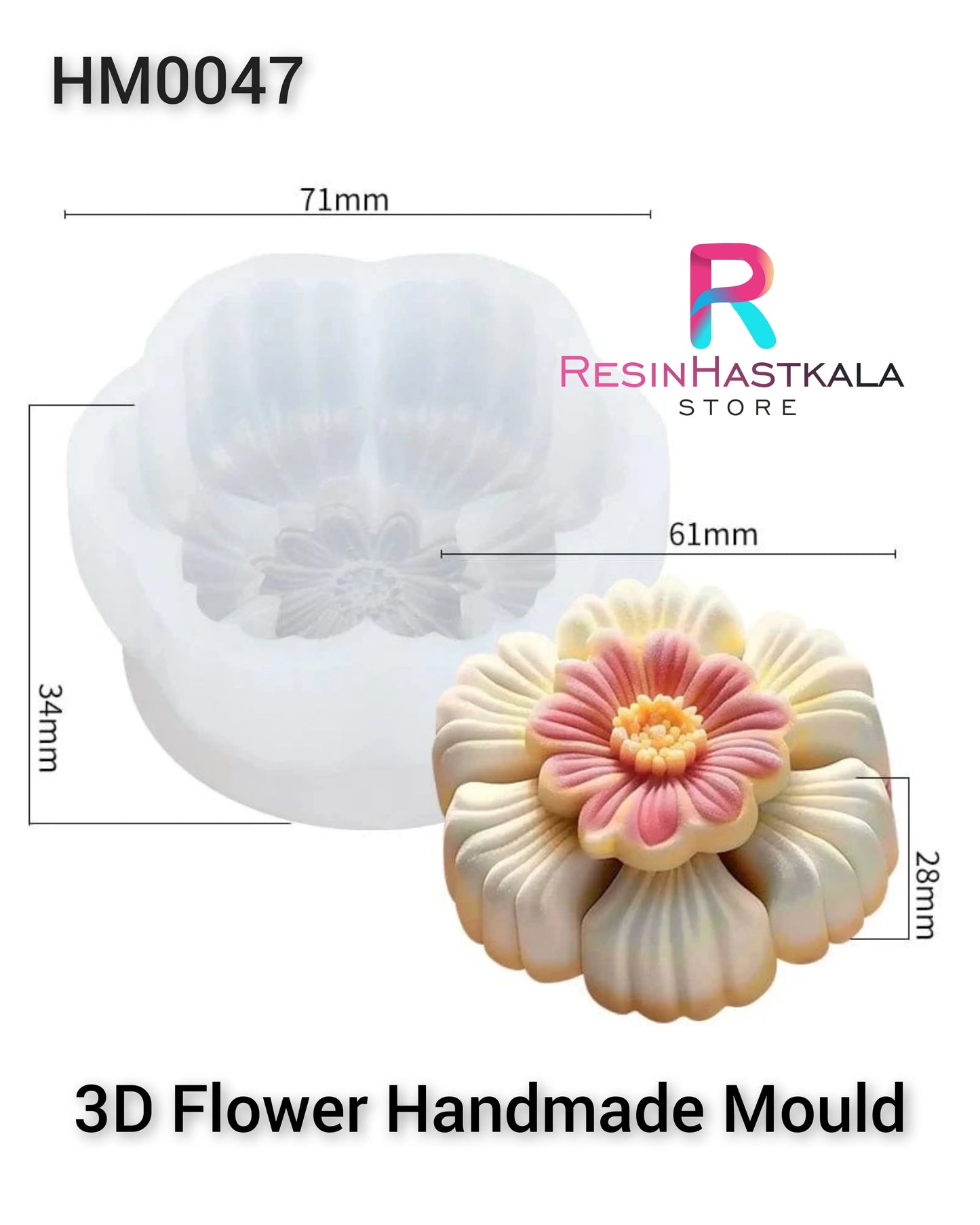 3D Flower Candle Handmade Mould (HM0047)