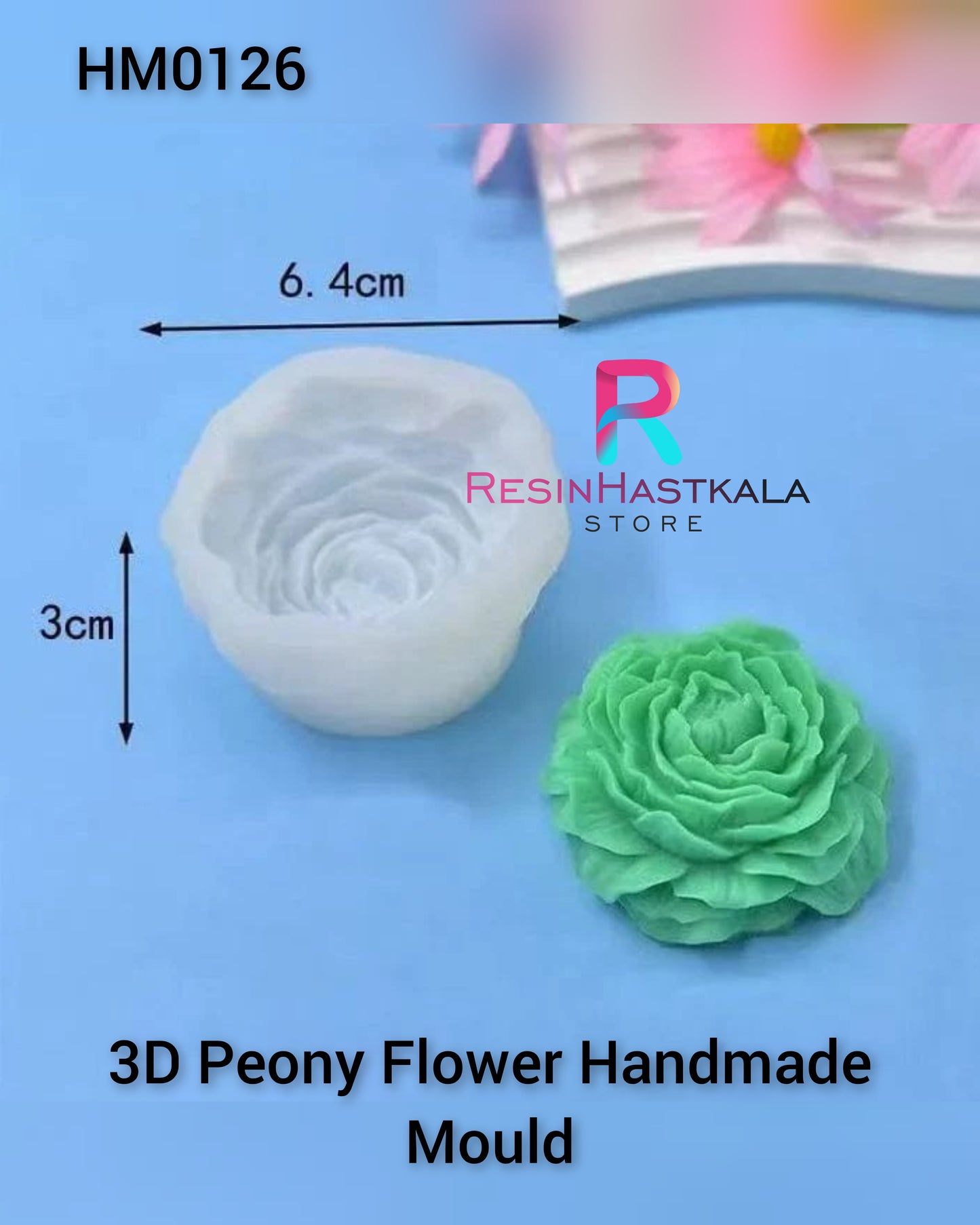 3D Peony Flower Handmade Mould (HM0126)