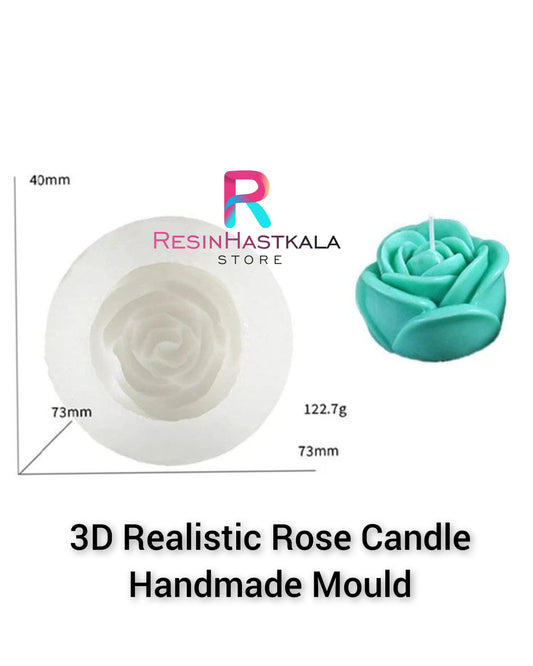 3D Realistic Rose Candle Handmade Mould