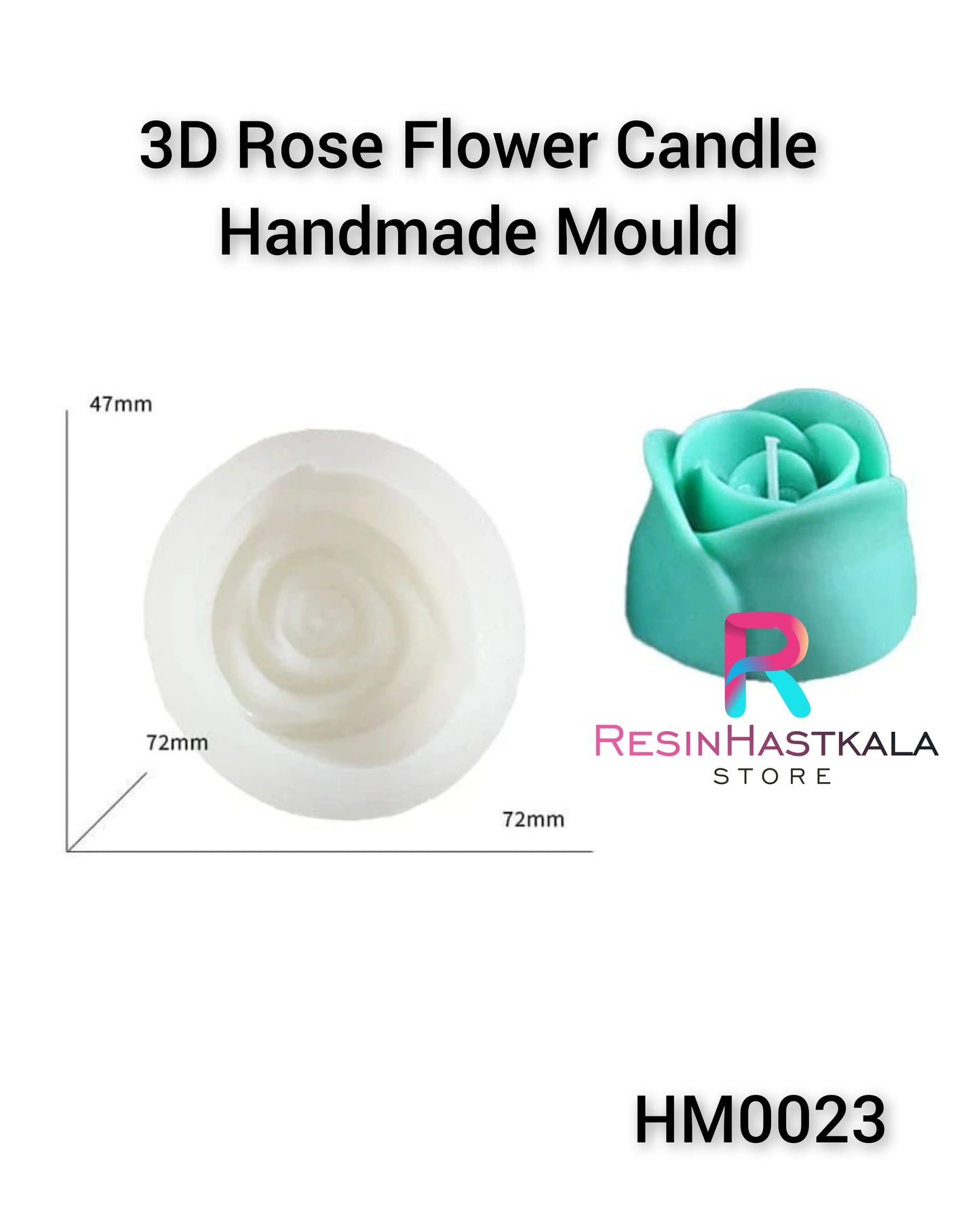 3D Rose Flower Candle Handmade Mould (HM0023)
