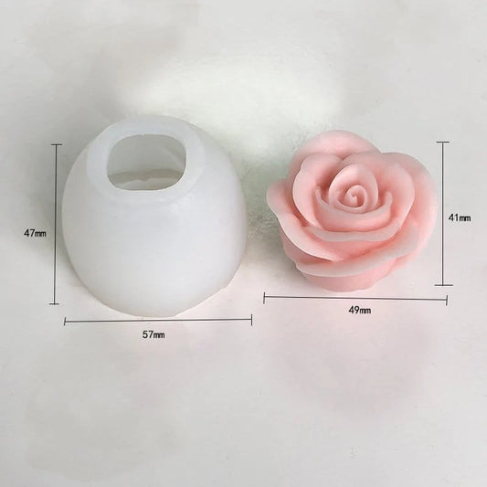 3D Rose Flower Candle Handmade Mould (HM0174)