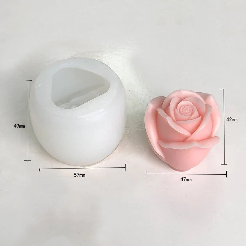 3D Rose Flower Candle Handmade Mould (HM0175)