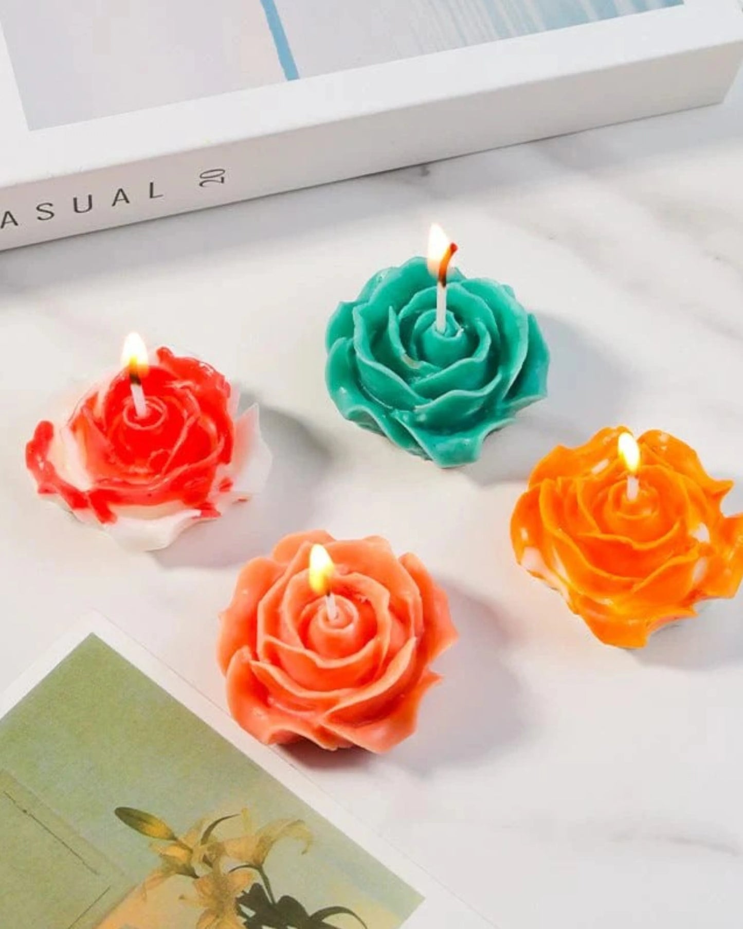3D Rose Realistic Floral Candle Handmade Mould