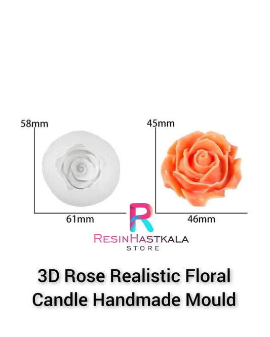 3D Rose Realistic Floral Candle Handmade Mould