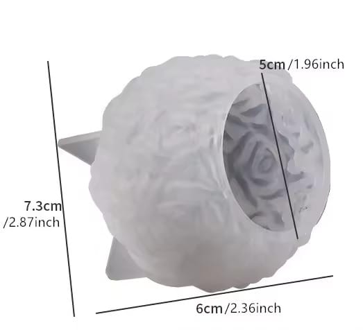 3D Silicone Rose Ball Candle Mould