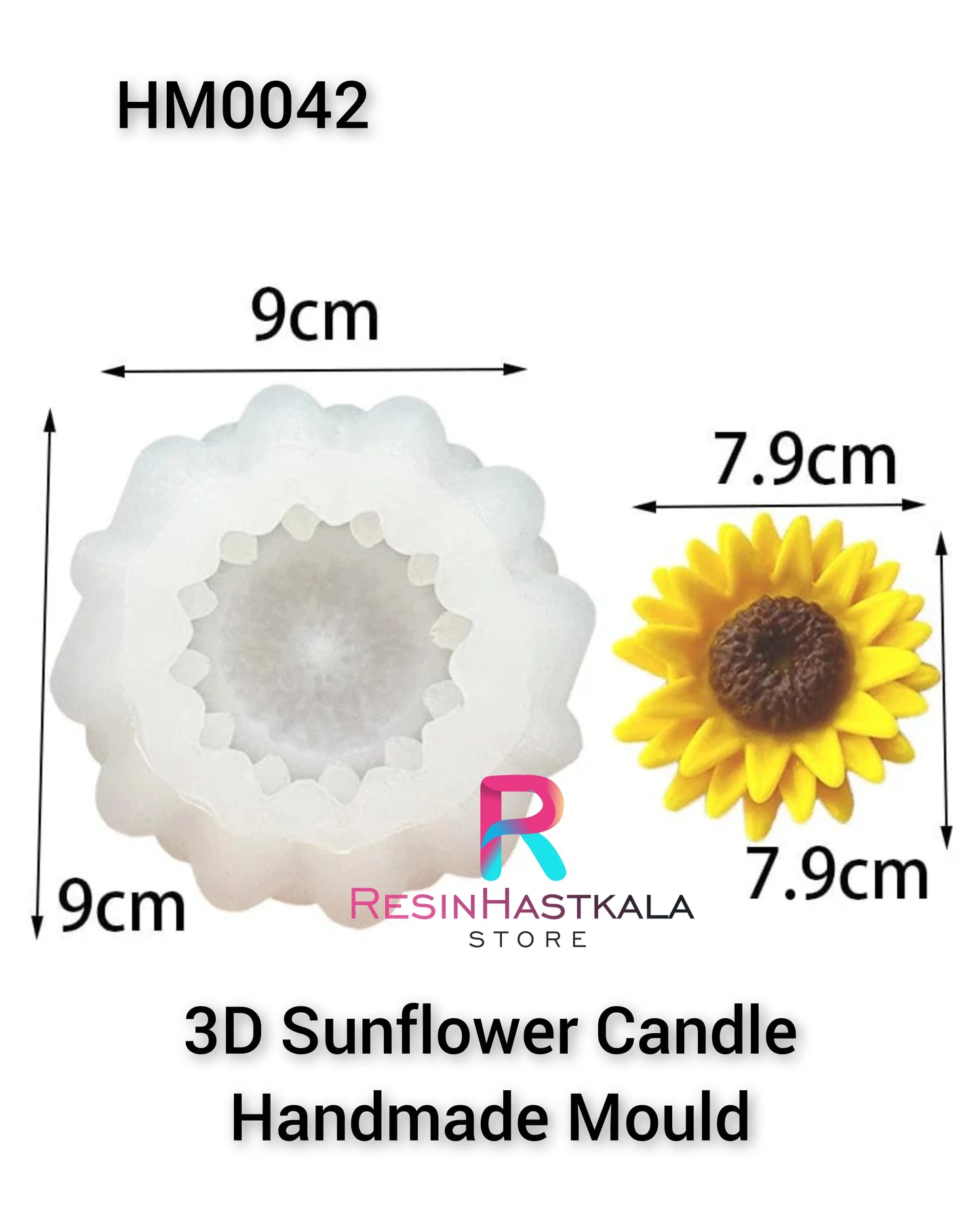 3D Sunflower Candle Handmade Mould (HM0042)