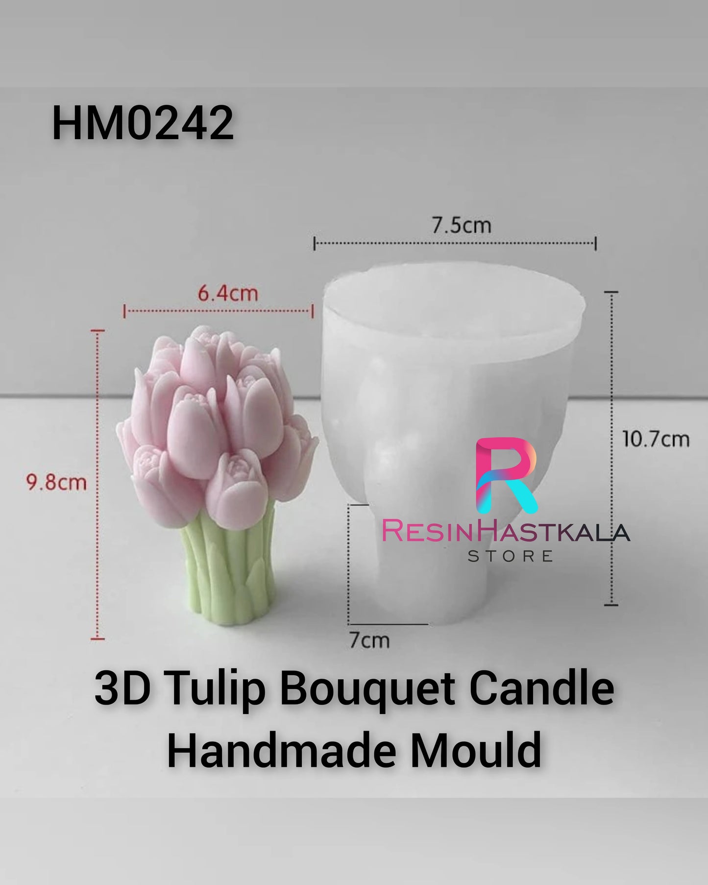 3D Tulip Bouquet Candle Handmade Mould (HM0242)