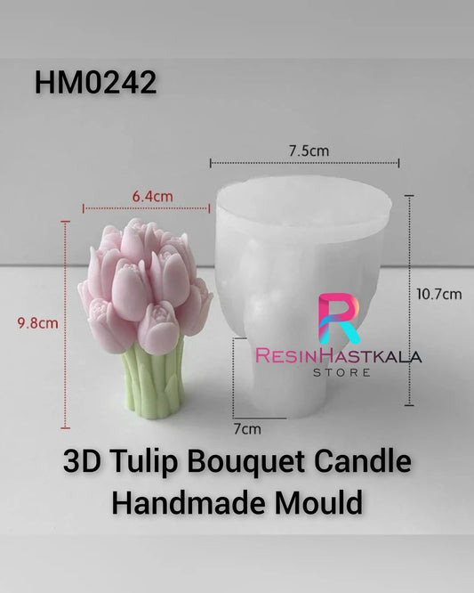 3D Tulip Bouquet Candle Handmade Mould (HM0242)