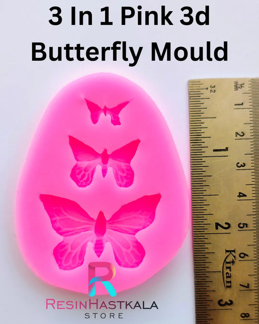 3 In 1 Pink 3d Butterfly Mould