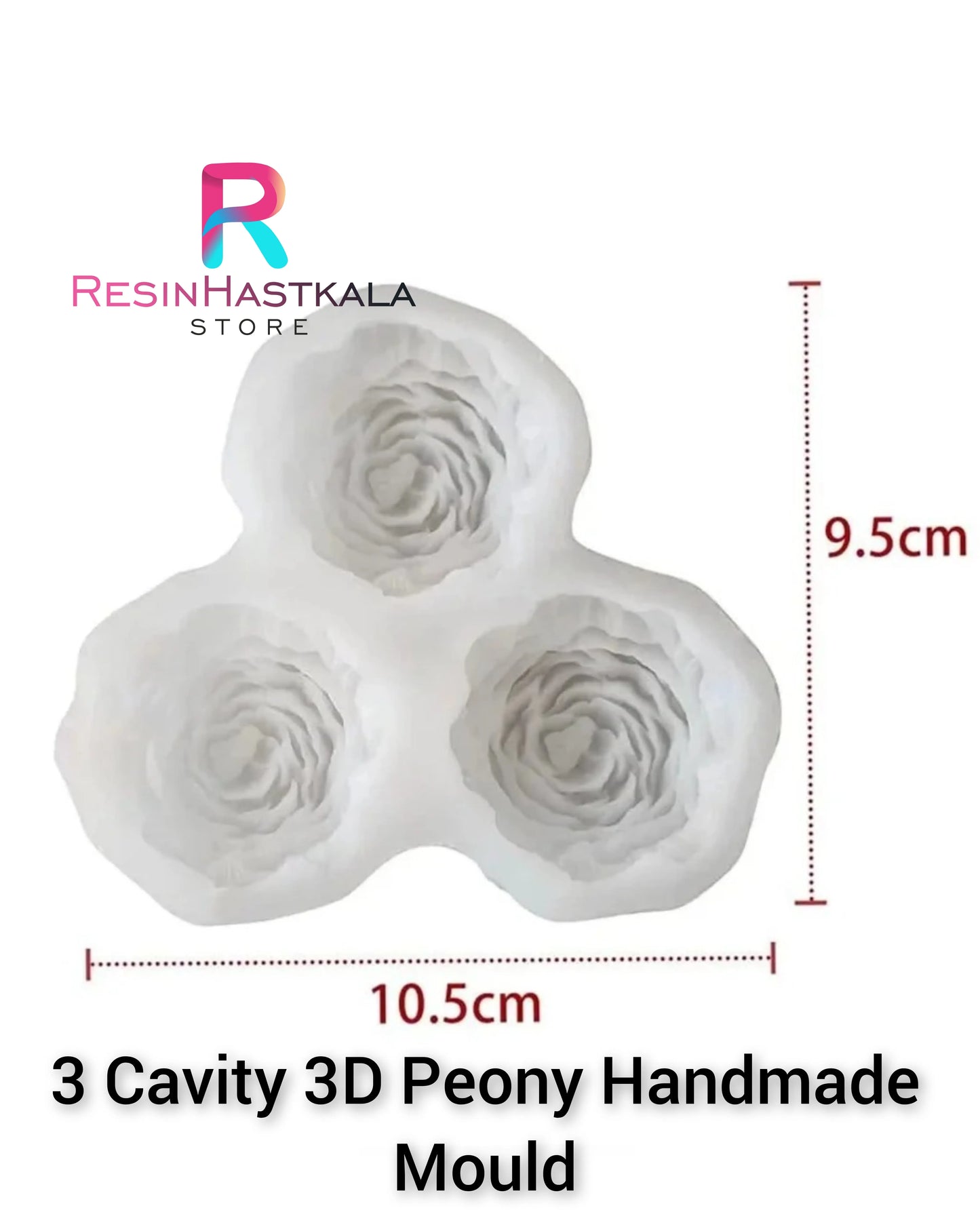 3 Cavity 3D Peony Handmade Mould