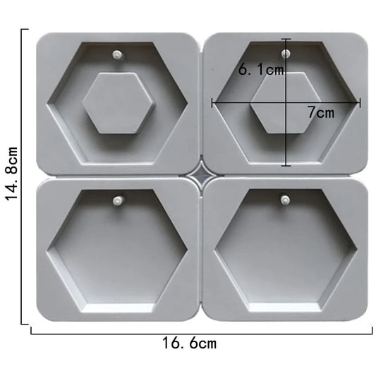 4-Cavity Hexagon Tag Wax Sachets Mould