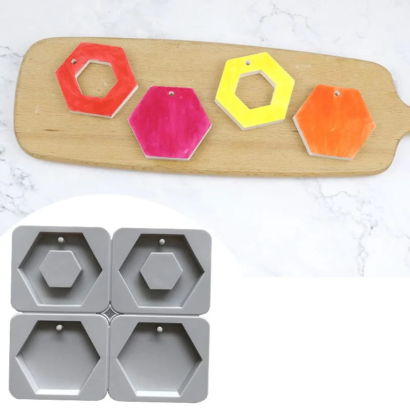 4-Cavity Hexagon Tag Wax Sachets Mould