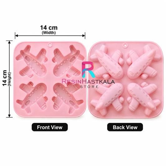 4 Cavity Airplane Mould for Concrete, Chocolate, Cake, Resin & DIY Toy Making