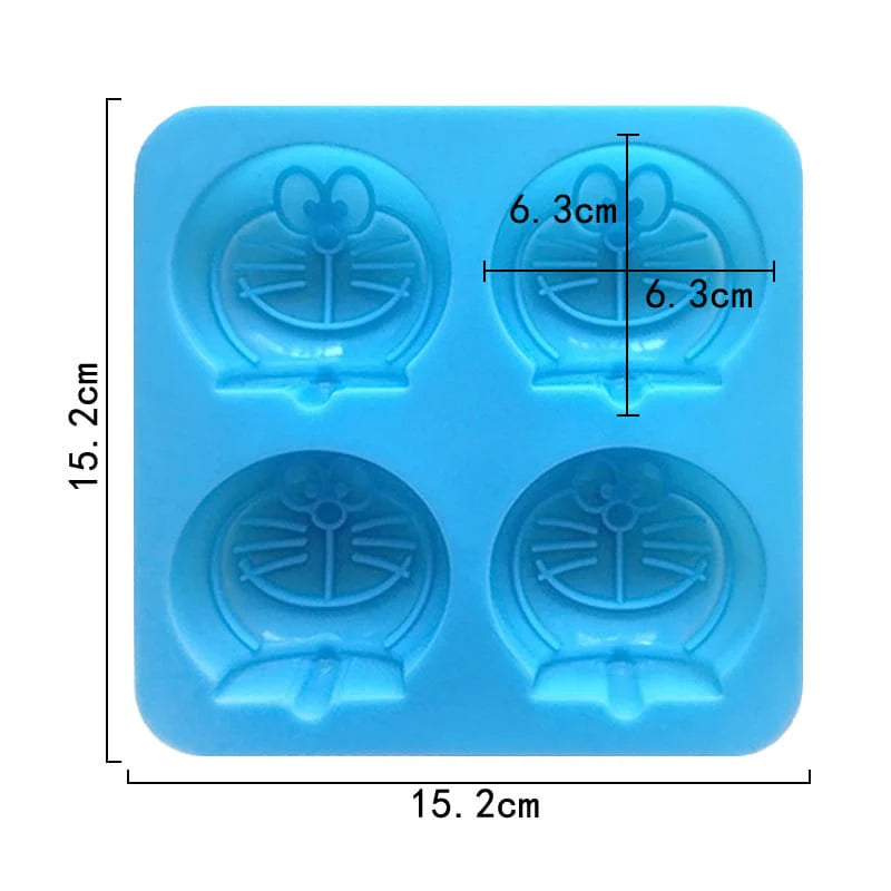 4 Cavity Cartoon Character Face Silicone Mould for DIY Resin, Concrete Art, Soap, Chocolate & Cake Making