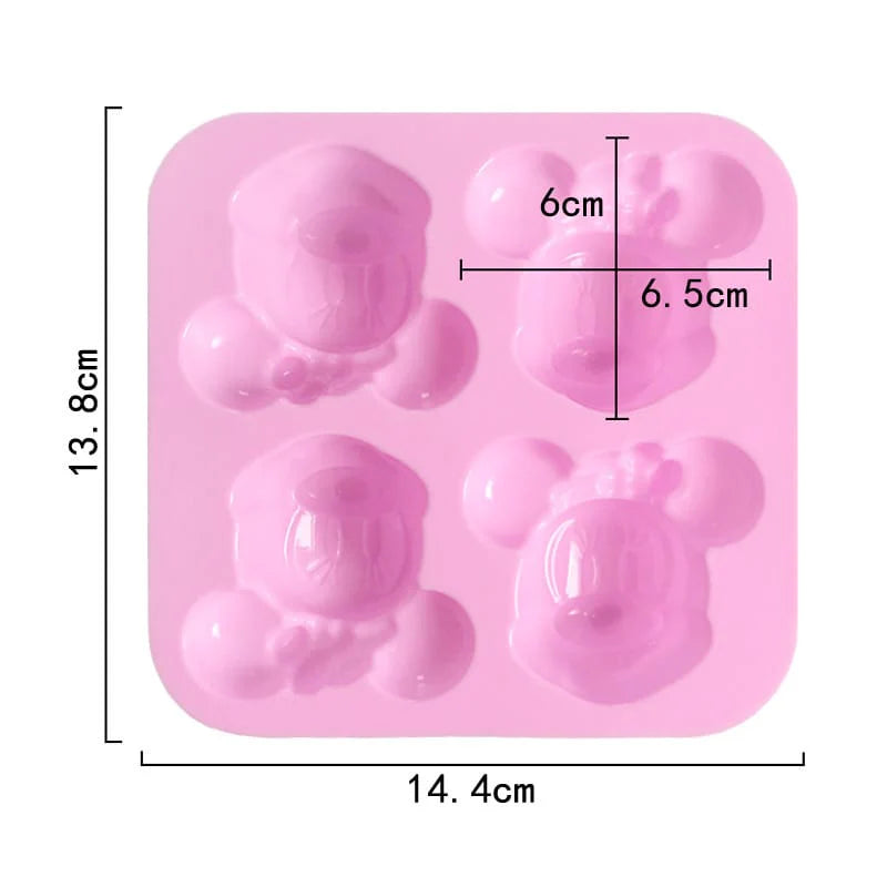 4 Cavity Cartoon Girl Character Silicone Mould for Chocolate, Cake Making, DIY Resin & Concrete Art