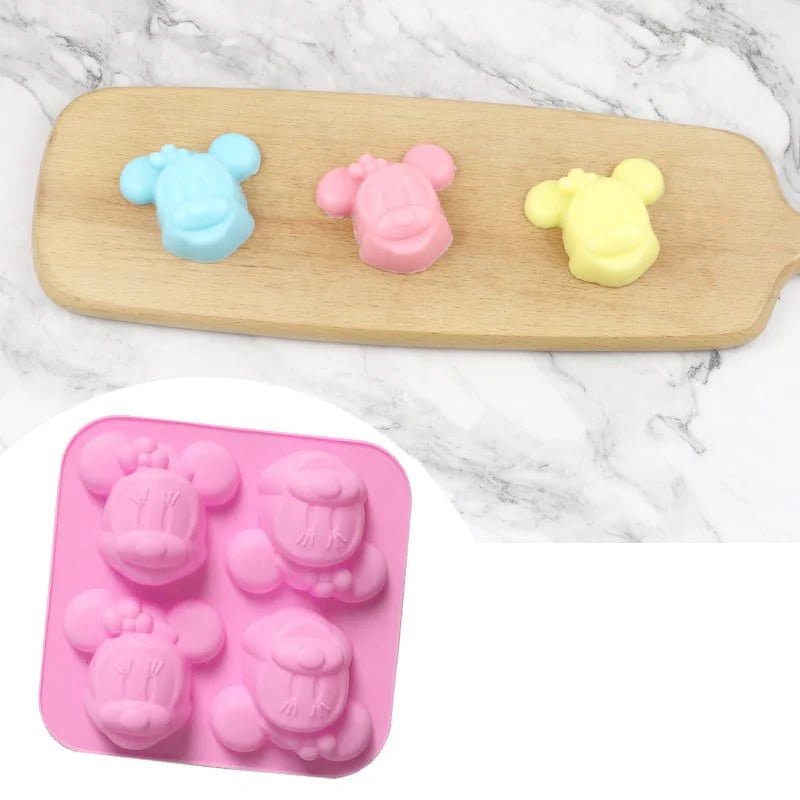 4 Cavity Cartoon Girl Character Silicone Mould for Chocolate, Cake Making, DIY Resin & Concrete Art