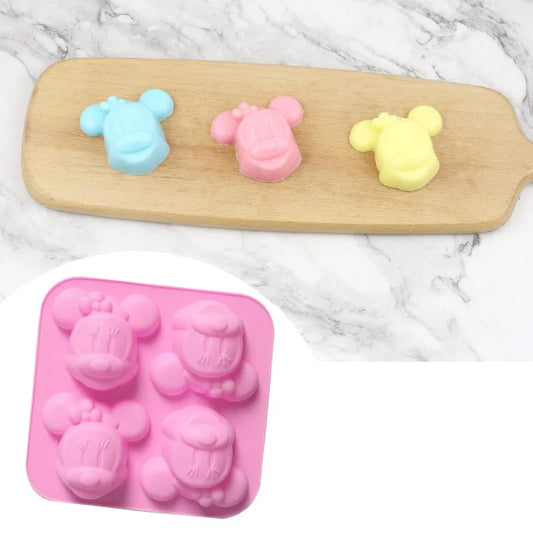 4 Cavity Cartoon Girl Character Silicone Mould for Chocolate, Cake Making, DIY Resin & Concrete Art