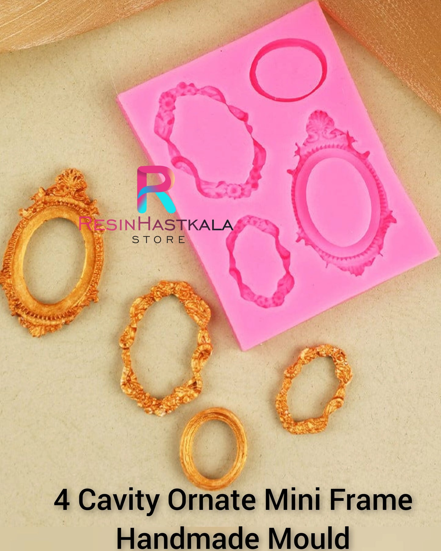 4 Cavity Ornate Mini Frame Handmade Mould
