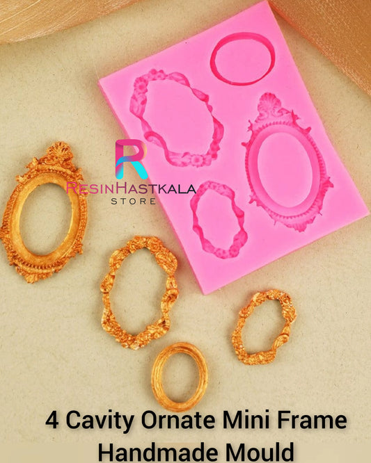 4 Cavity Ornate Mini Frame Handmade Mould