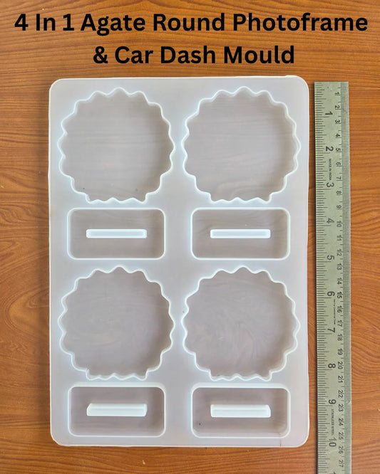 4 In 1 Agate Round Photoframe  & Car Dash Mould