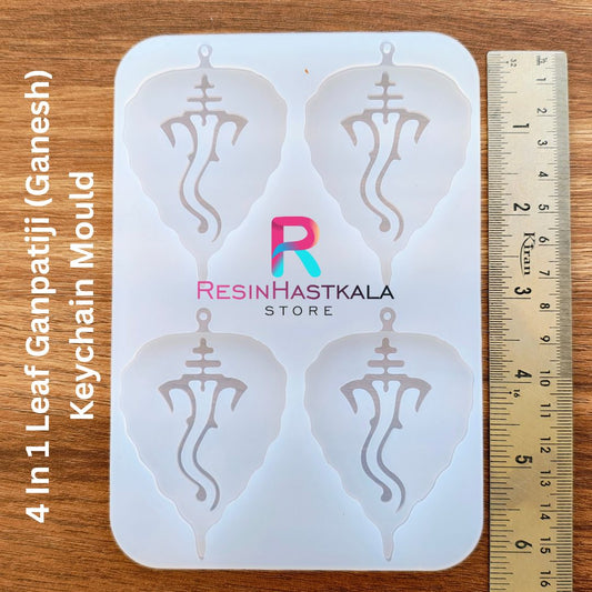 4 In 1 Leaf Ganpatiji (Ganesh) Keychain Mould