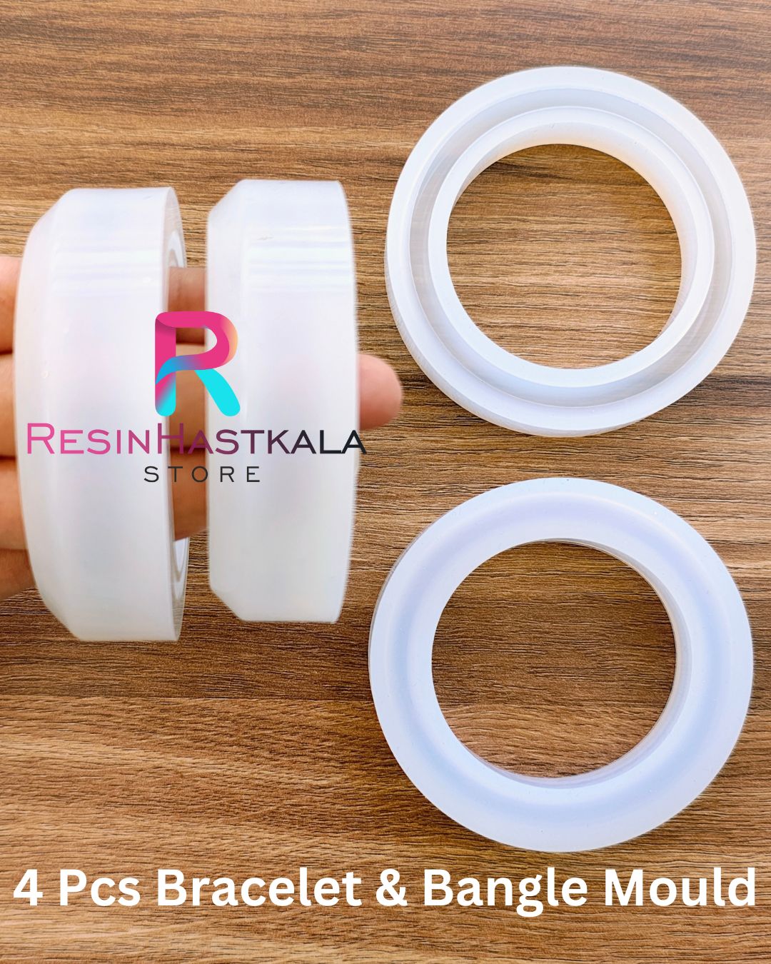 4 Pcs Bracelet & Bangle Mould (2 Piece Bangle Type/ 2 Piece Patala Type)