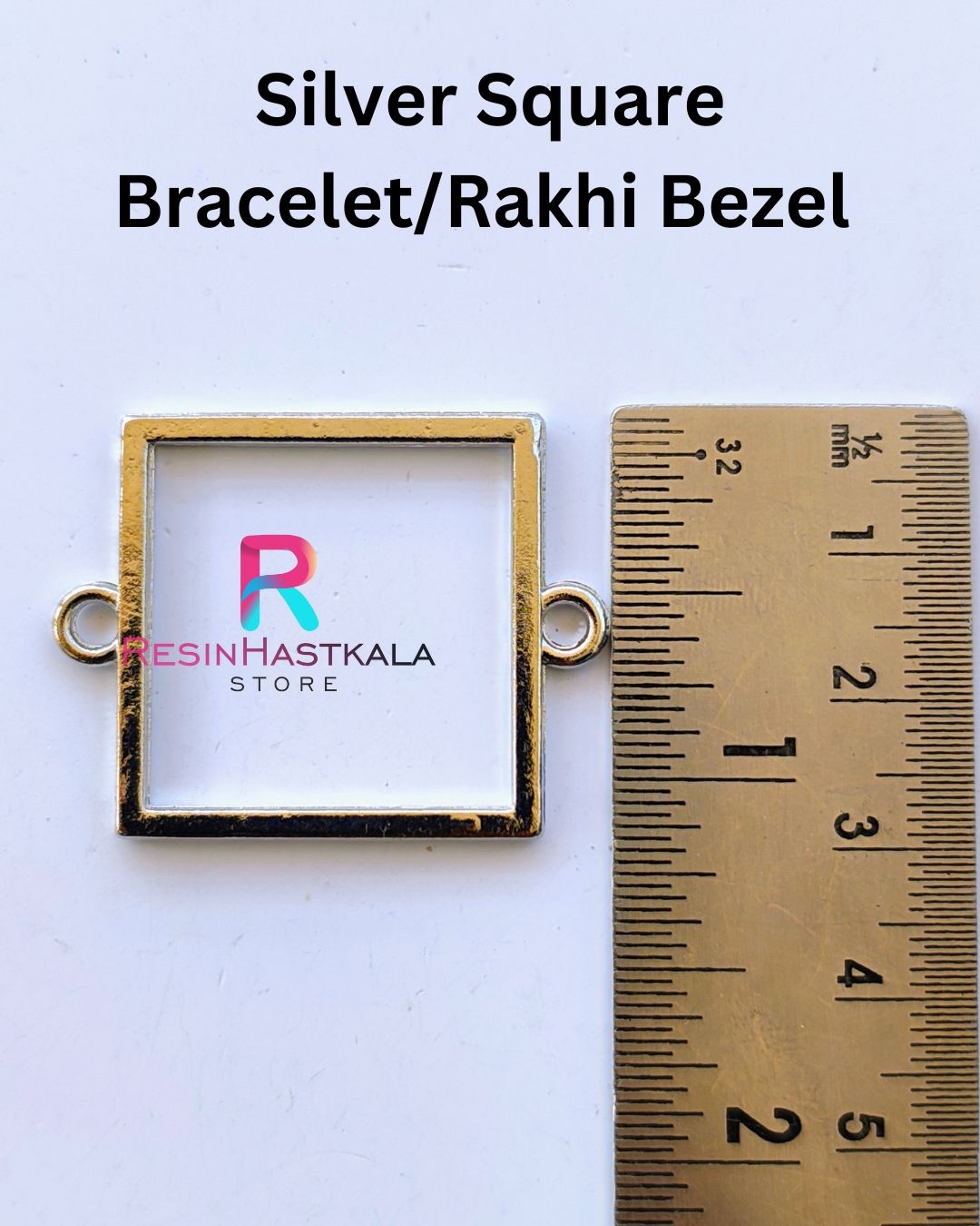 Silver Square Bracelet/Rakhi Bezel (5 Piece)