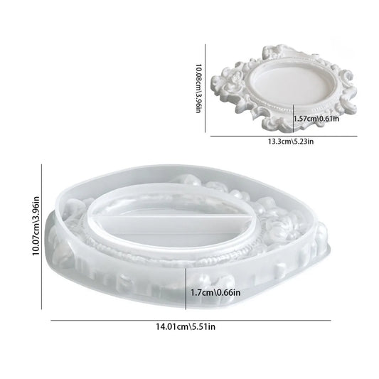 5.2 Inch Big European Style Embossed Tray Mould – B for DIY Resin, Concrete Art, Soap & Candle Making