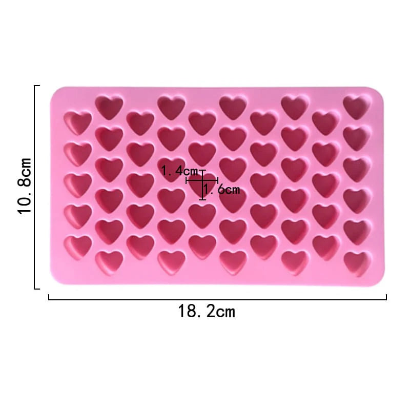 55 Cavity Mini Heart Silicone Mould for DIY Resin, Concrete Art, Soap, Chocolate & Cake Making