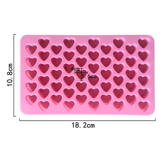 55 Cavity Mini Heart Silicone Mould for DIY Resin, Concrete Art, Soap, Chocolate & Cake Making