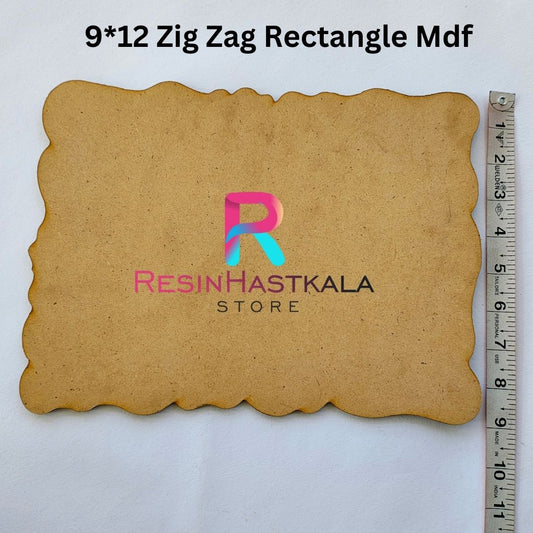 9*12 Agate / Zig-Zag Rectangle Mdf For Mantra And Name Plate