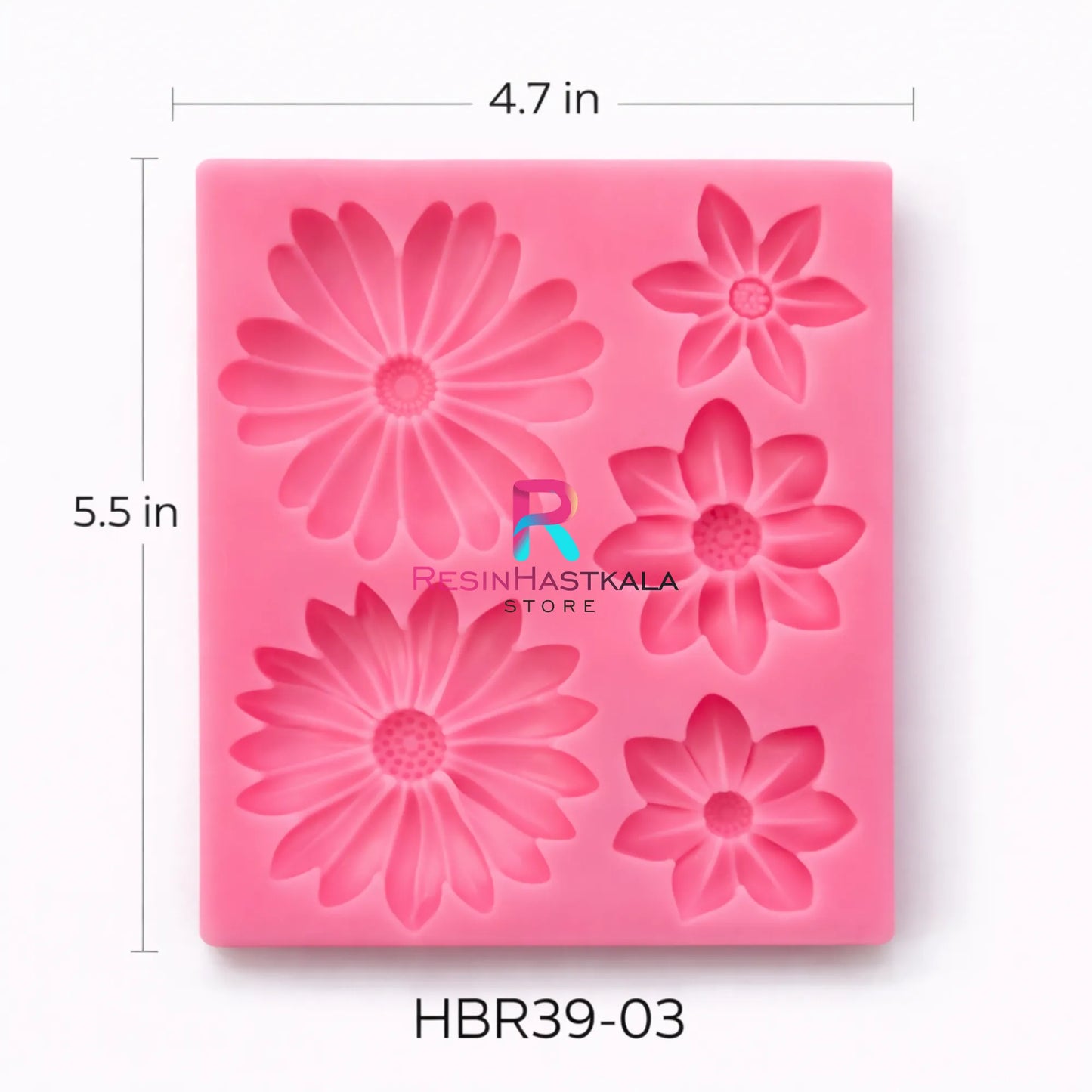 5 Cavity Flower Pink Mould - HBR39-03