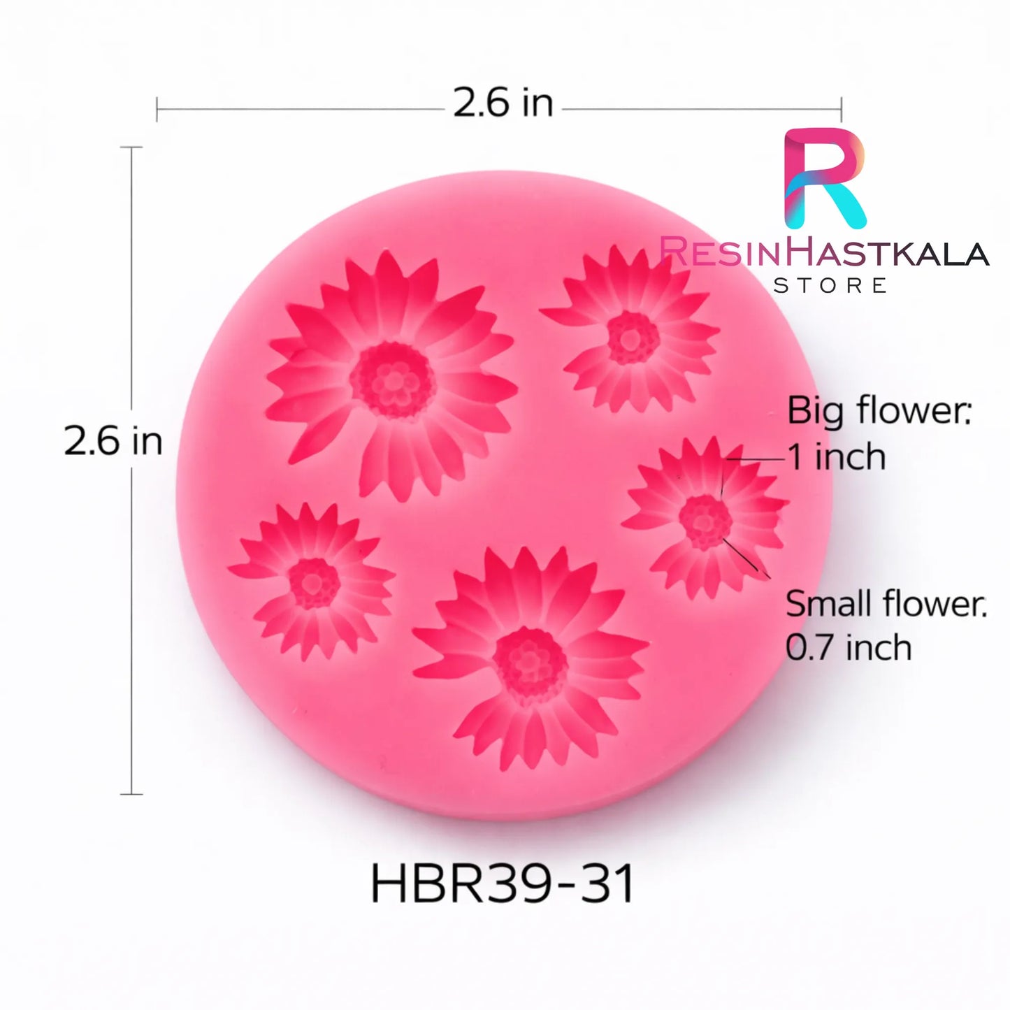 5 Cavity Flower Pink Mould - HBR39-31