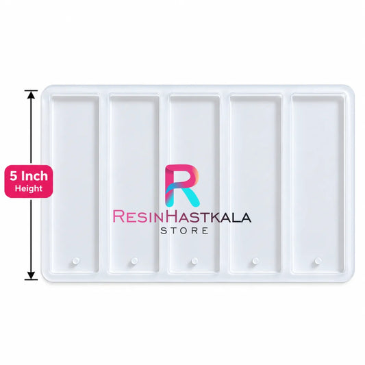 5 Cavity Rectangle Bookmark Mould 5 Inch