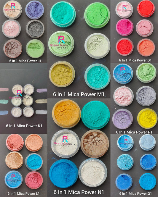 6 In 1 Pearl Mica Powder Combo | J1 to Q1 | Shades (8 Sets)
