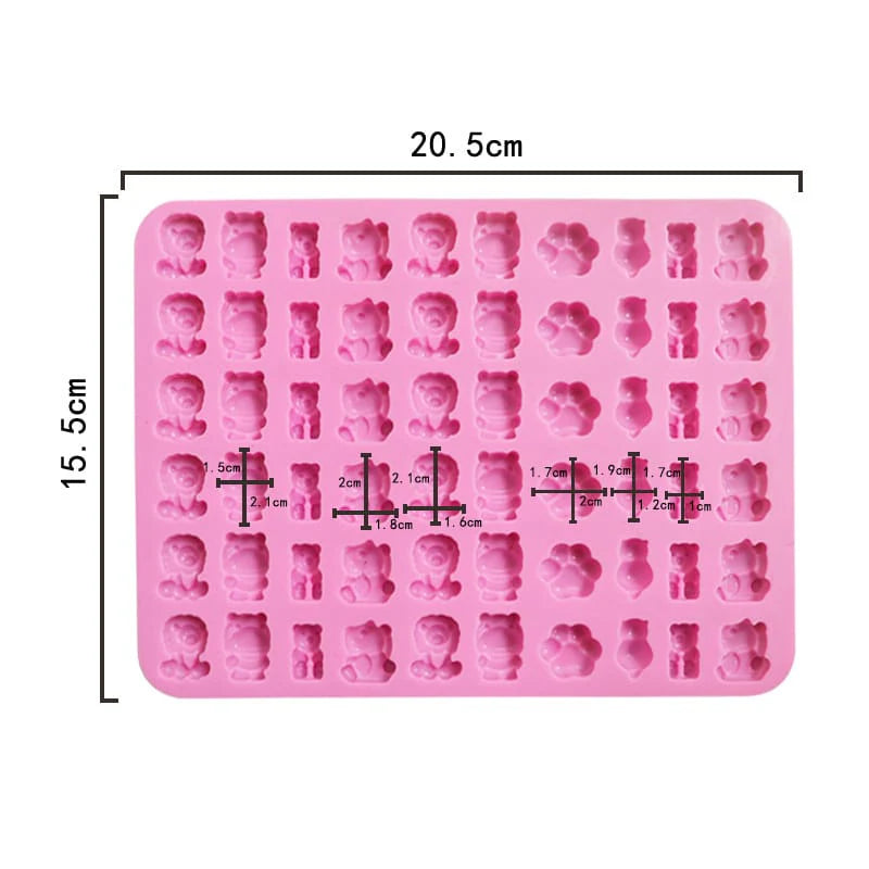60 Cavity Mini Cartoon Animals & Paw Prints Silicone Mould for DIY Resin, Concrete Art, Soap, Chocolate & Cake Making