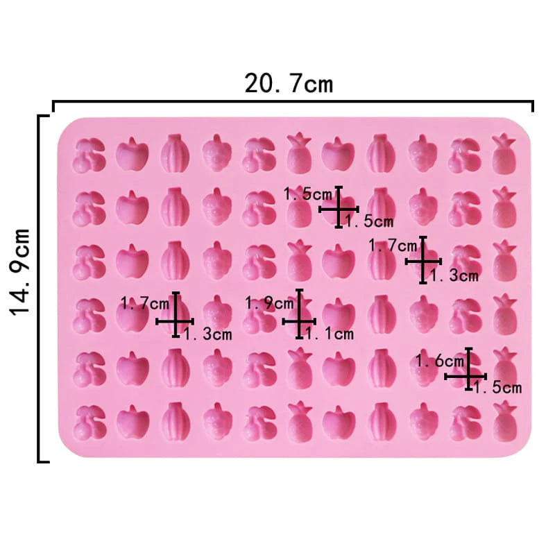 66 Multi Cavity Mini Mixed Fruit Silicone Mould for DIY Resin, Concrete Art, Soap, Chocolate & Cake Making
