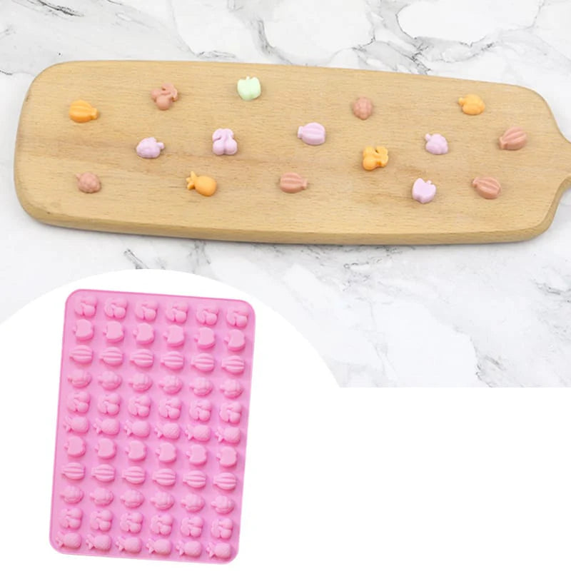 66 Multi Cavity Mini Mixed Fruit Silicone Mould for DIY Resin, Concrete Art, Soap, Chocolate & Cake Making