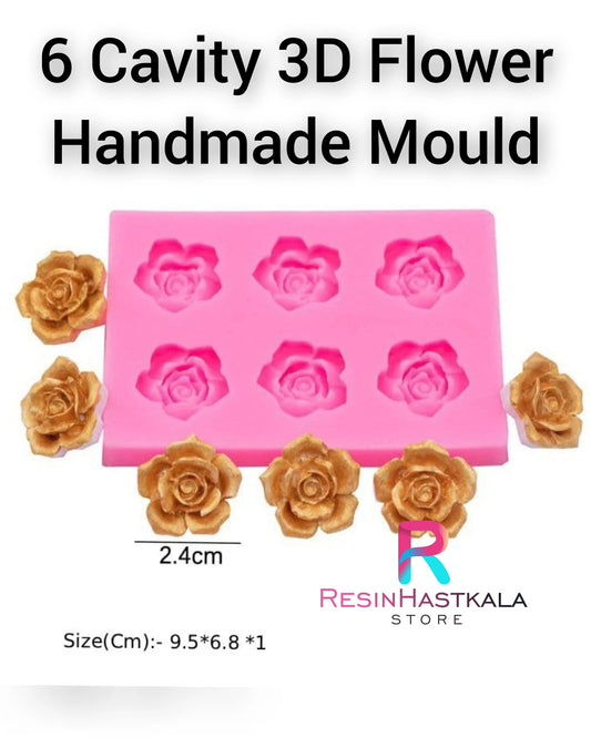 6 Cavity 3D Flower Handmade Mould