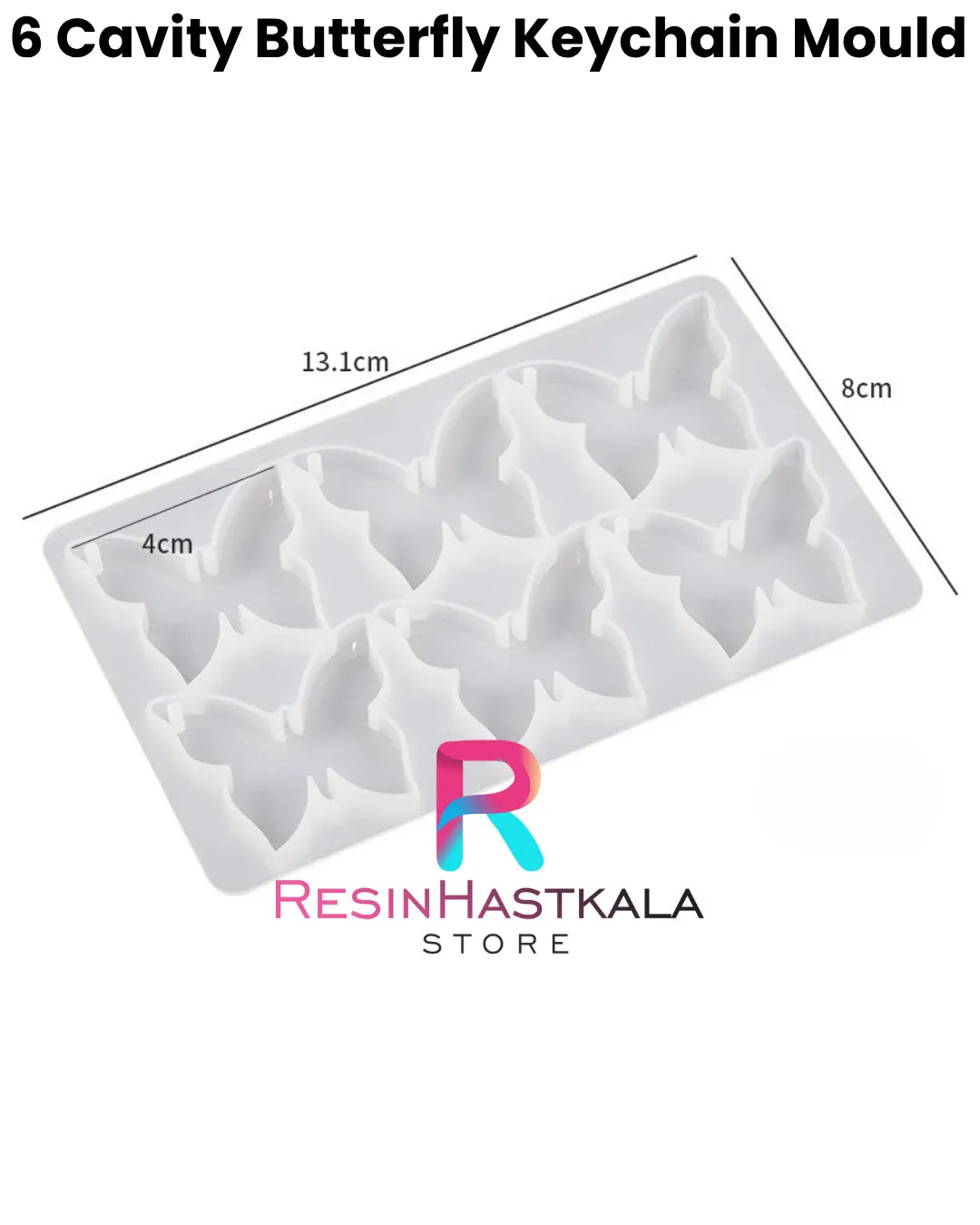 6 Cavity Butterfly Keychain Mould