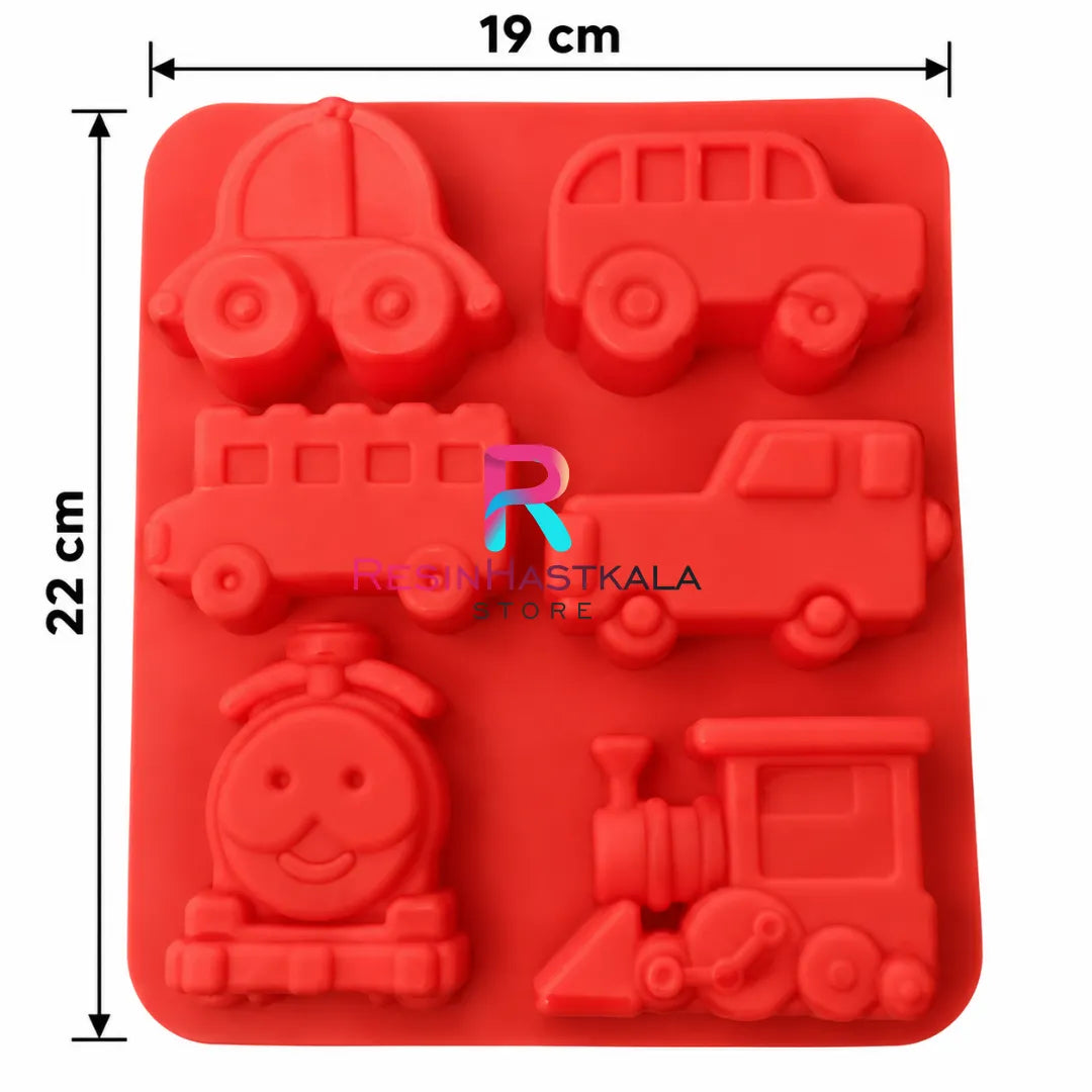 6 Cavity Car & Toy Car Mould for Concrete, Resin & DIY Toy Making