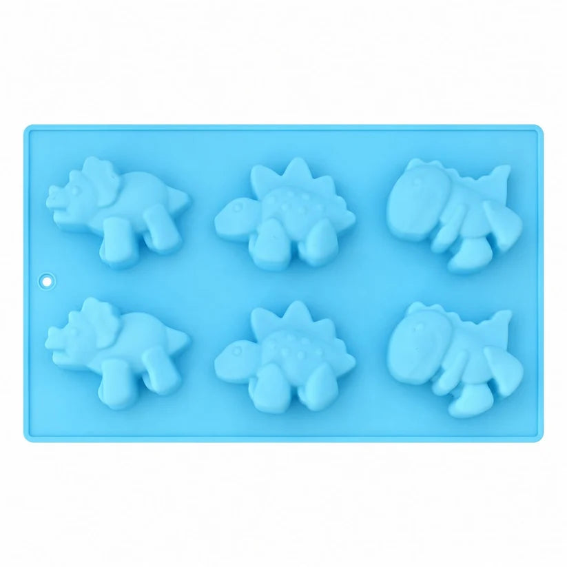 6 Cavity Dinosaur Silicone Mould 27.2 × 16.5 CM for DIY Resin, Concrete Art, Soap, Chocolate & Cake Making