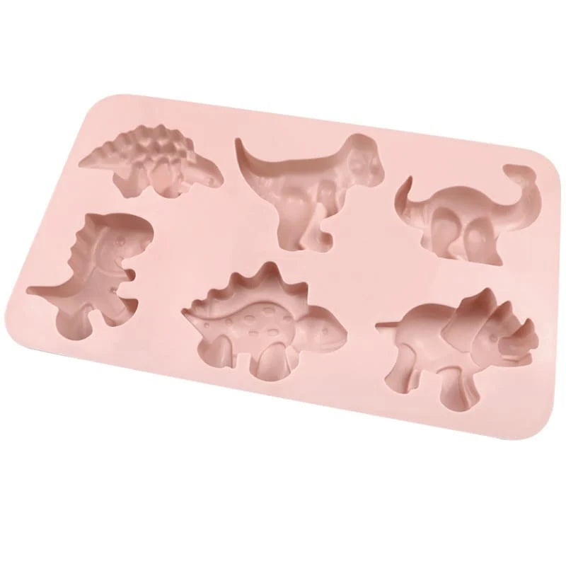 6 Cavity Dinosaur Silicone Mould (SM1493) 27.2 × 16.5 CM for DIY Resin, Concrete Art, Soap, Chocolate & Cake Making