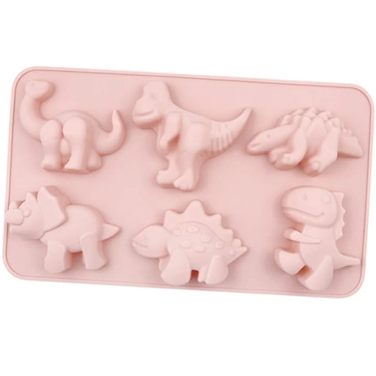 6 Cavity Dinosaur Silicone Mould (SM1493) 27.2 × 16.5 CM for DIY Resin, Concrete Art, Soap, Chocolate & Cake Making