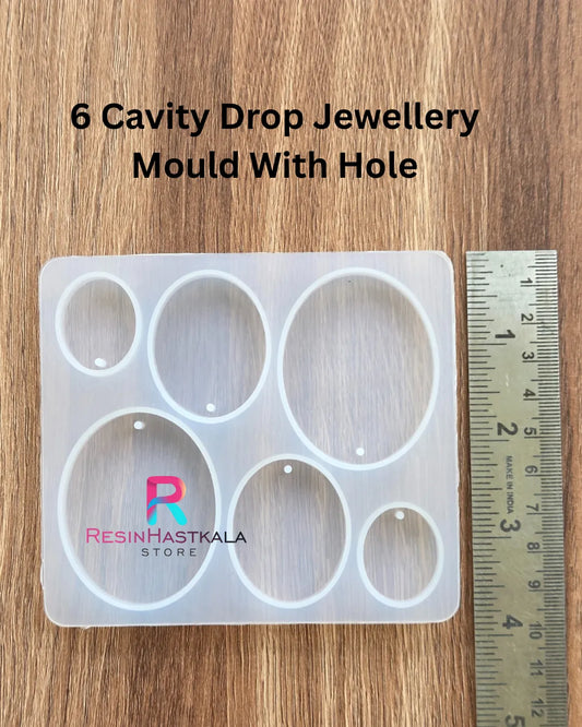 6 Cavity Drop Jewellery Mould With Hole