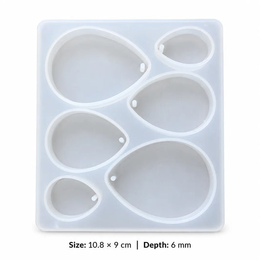 6 Cavity Drop Jewellery Mould With Hole